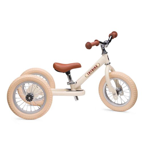 Trybike 12 Inch 2-in-1 Trike Balance Bike Cream